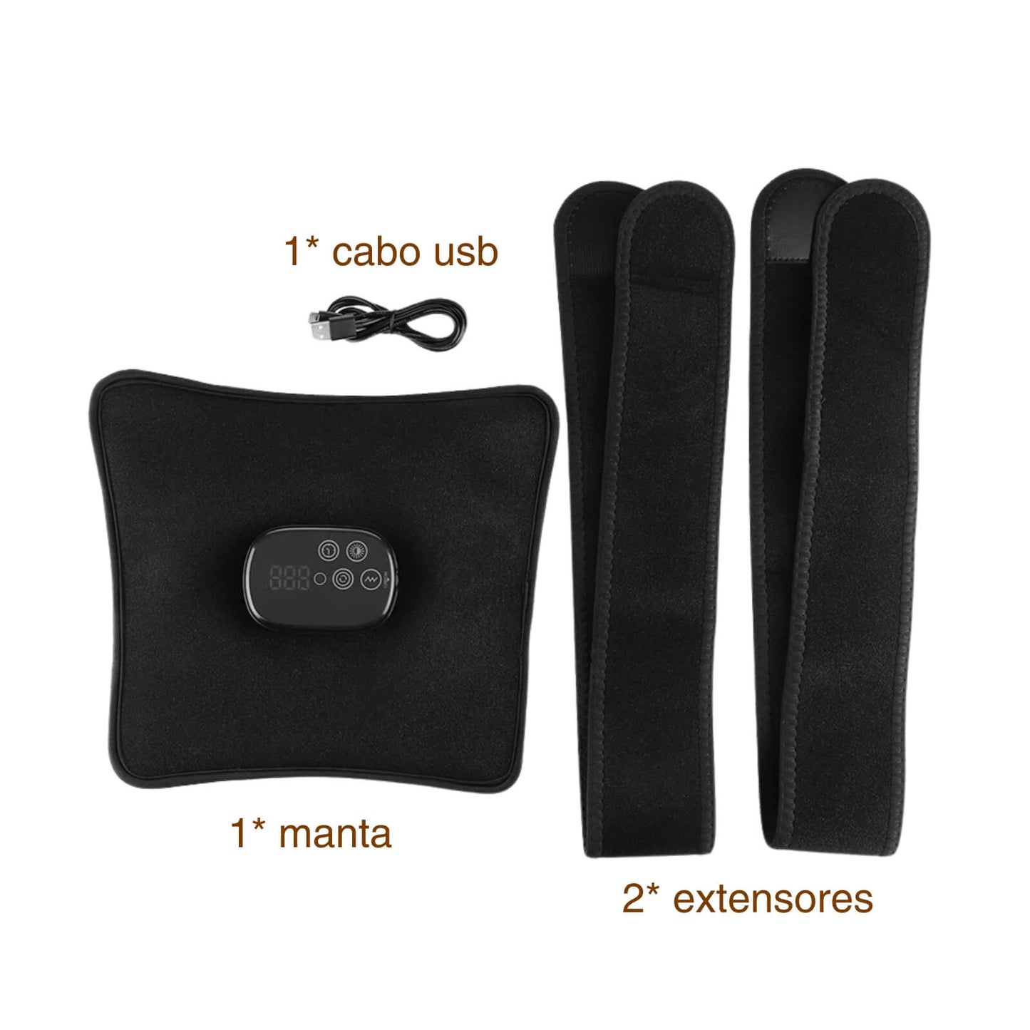 Cinta LED Terapia Infravermelho Corporal para Fisioterapia de Lombar, Joelhos e Articulações - Sem Fio