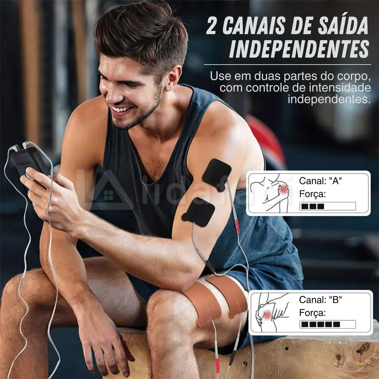 Aparelho de Eletroestimulação Muscular EMS Tonificador - Portátil de Cintura - Sem Fio