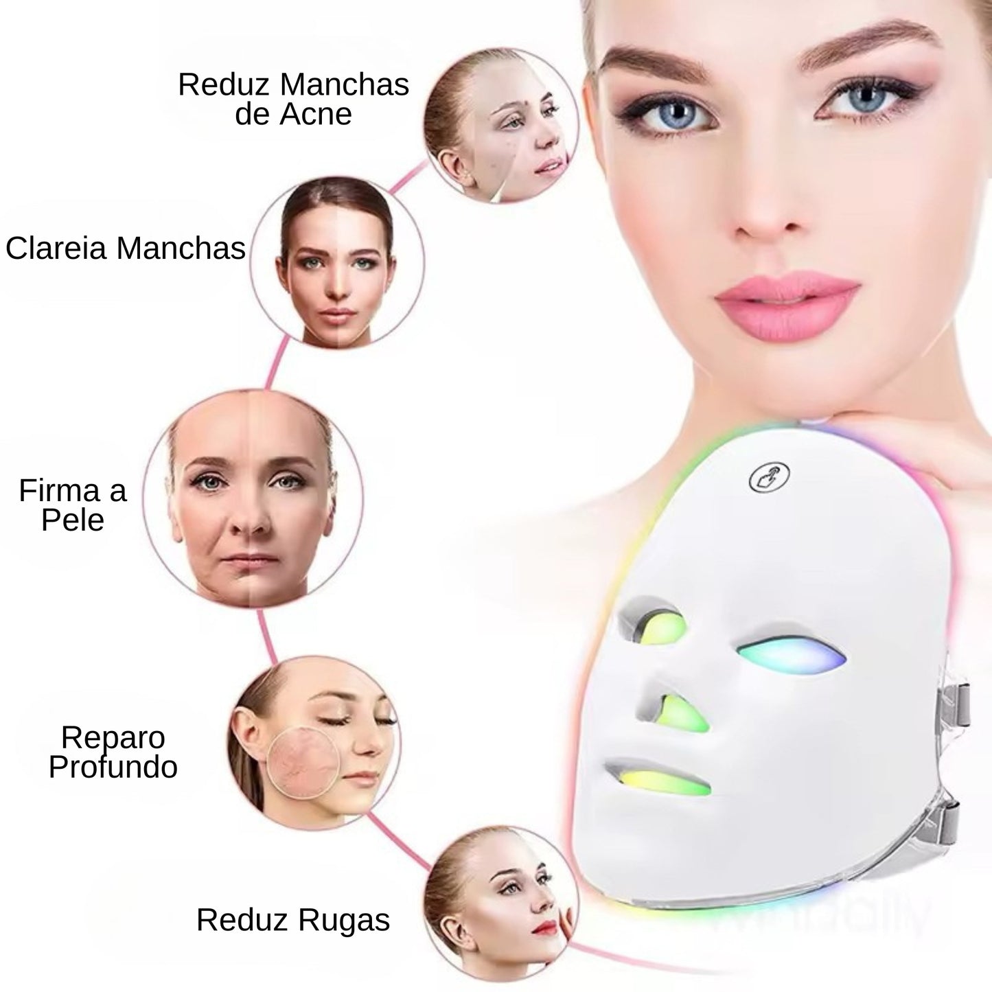 Mascara de LED Facial Rejuvenescimento