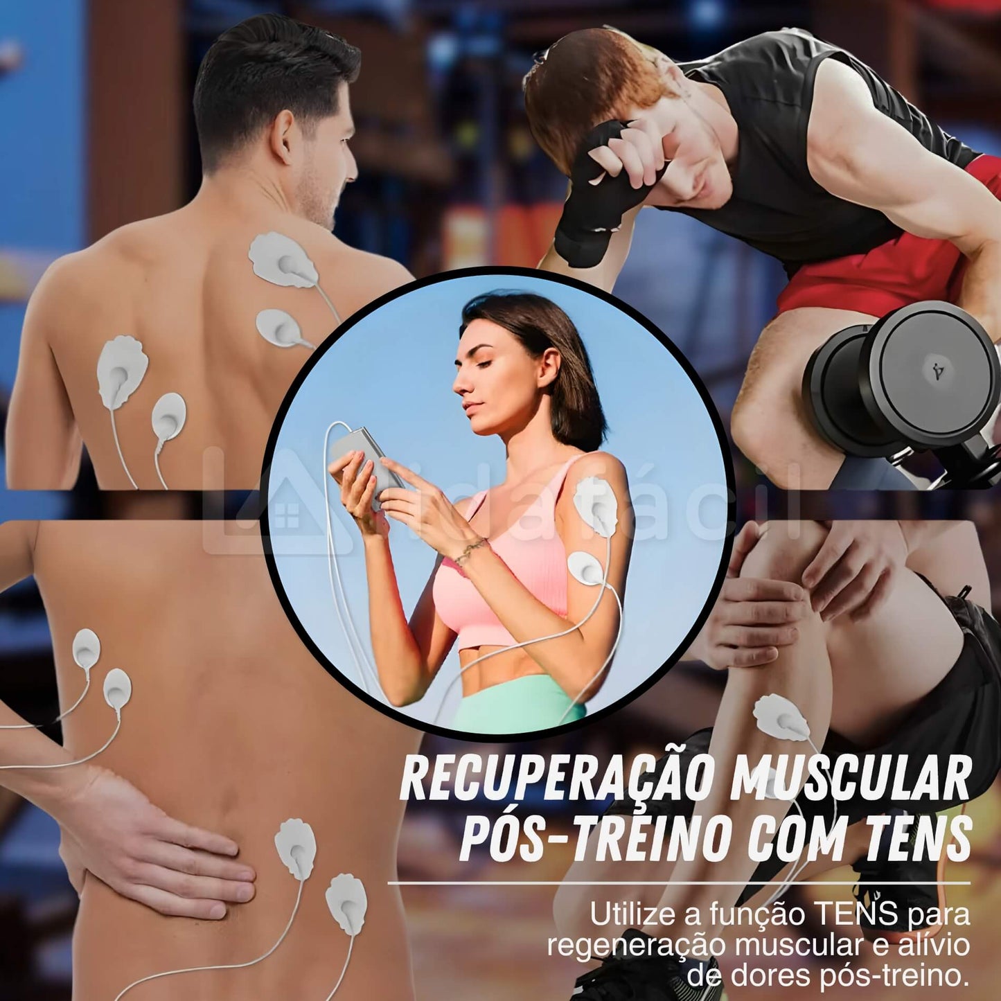 Aparelho de Eletroestimulação Muscular EMS Tonificador - Portátil de Cintura - Sem Fio