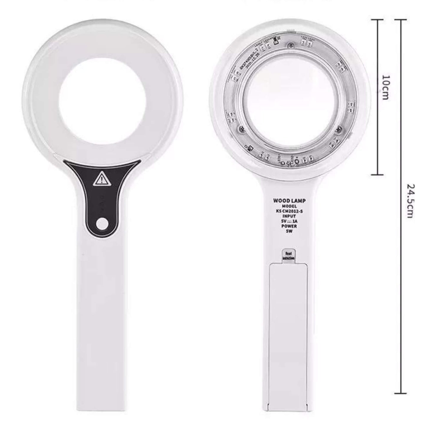 Lâmpada de Wood UV Lupa De Mão 6x Analisador de Pele Manchas