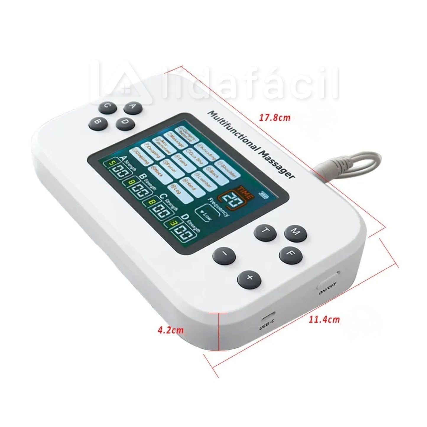 Massageador Corrente Russa e Tens EMS - 4 Canais de Saída - Sem Fio LF-2026