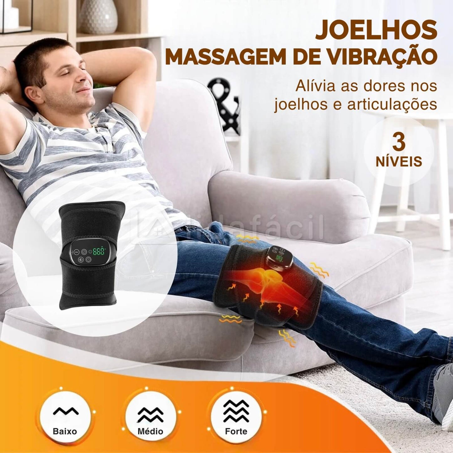 Cinta LED Terapia Infravermelho Corporal para Fisioterapia de Lombar, Joelhos e Articulações - Sem Fio