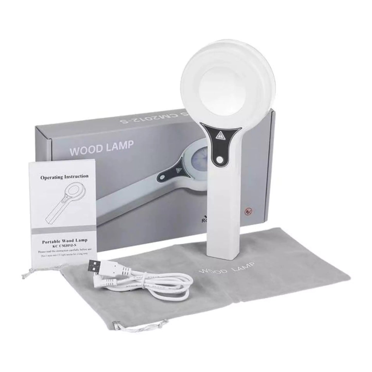 Lâmpada de Wood UV Lupa De Mão 6x Analisador de Pele Manchas