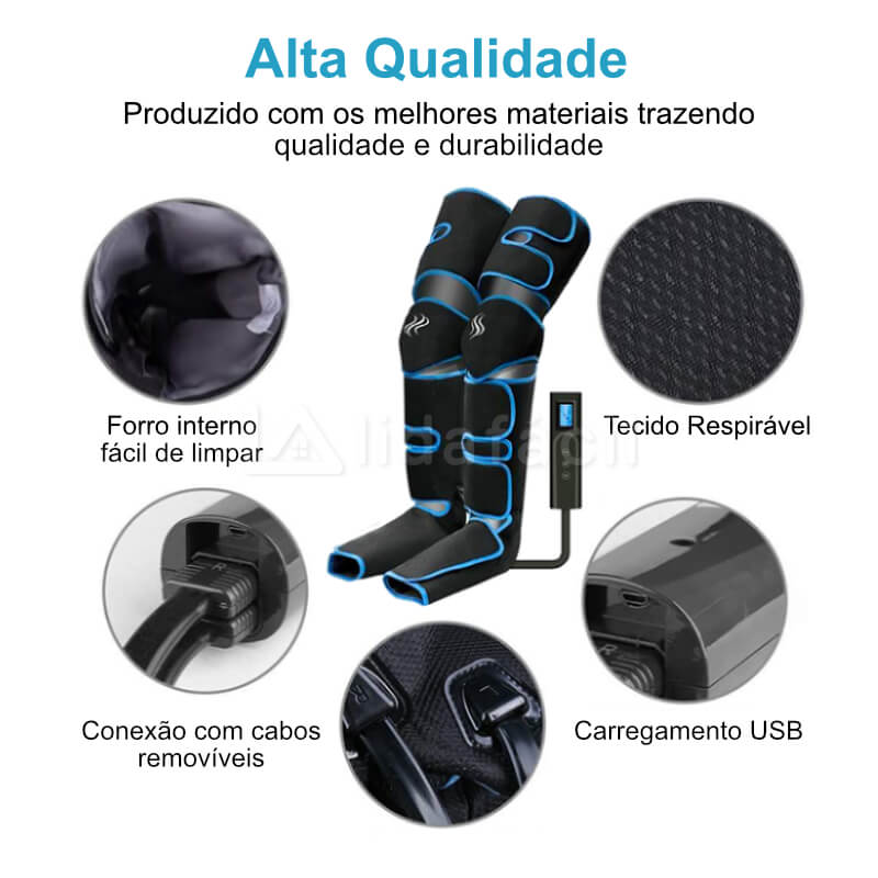 Bota de Compressão Pneumática - Recovery com Aquecimento - Sem Fio para Pernas e Pés