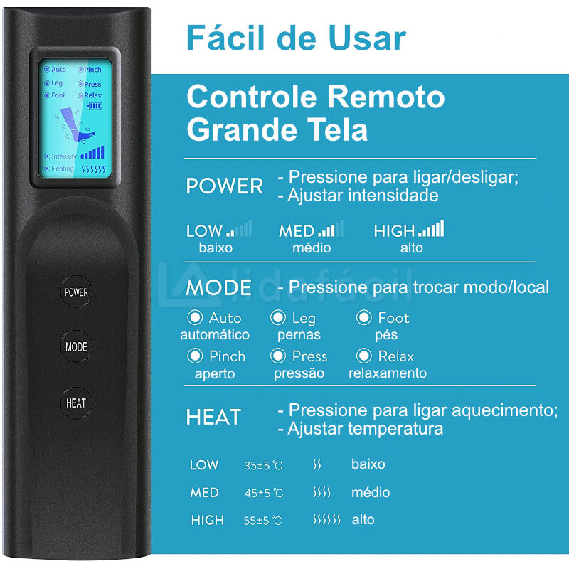 Bota de Compressão Pneumática - Recovery com Aquecimento - Sem Fio para Pernas e Pés