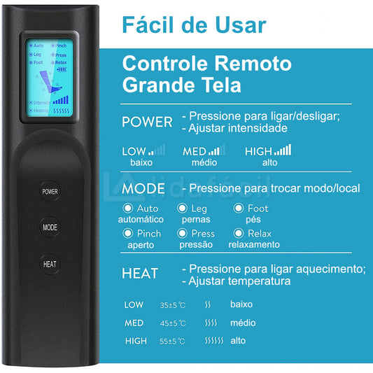 Bota de Compressão Pneumática - Recovery com Aquecimento - Sem Fio para Pernas e Pés