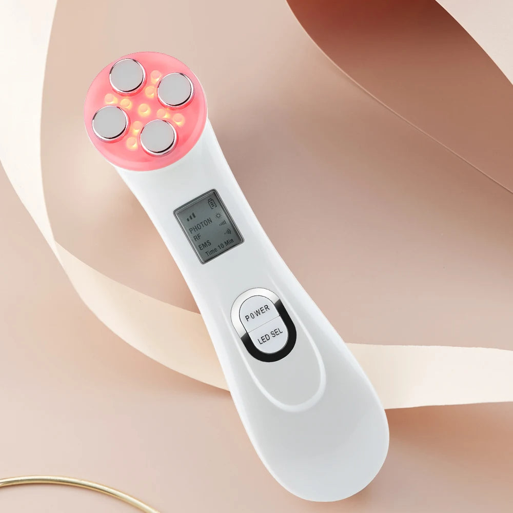 Aparelho Skin Care EMS, Radiofrequência Facial e LED - Cuidado Facial - 5 em 1