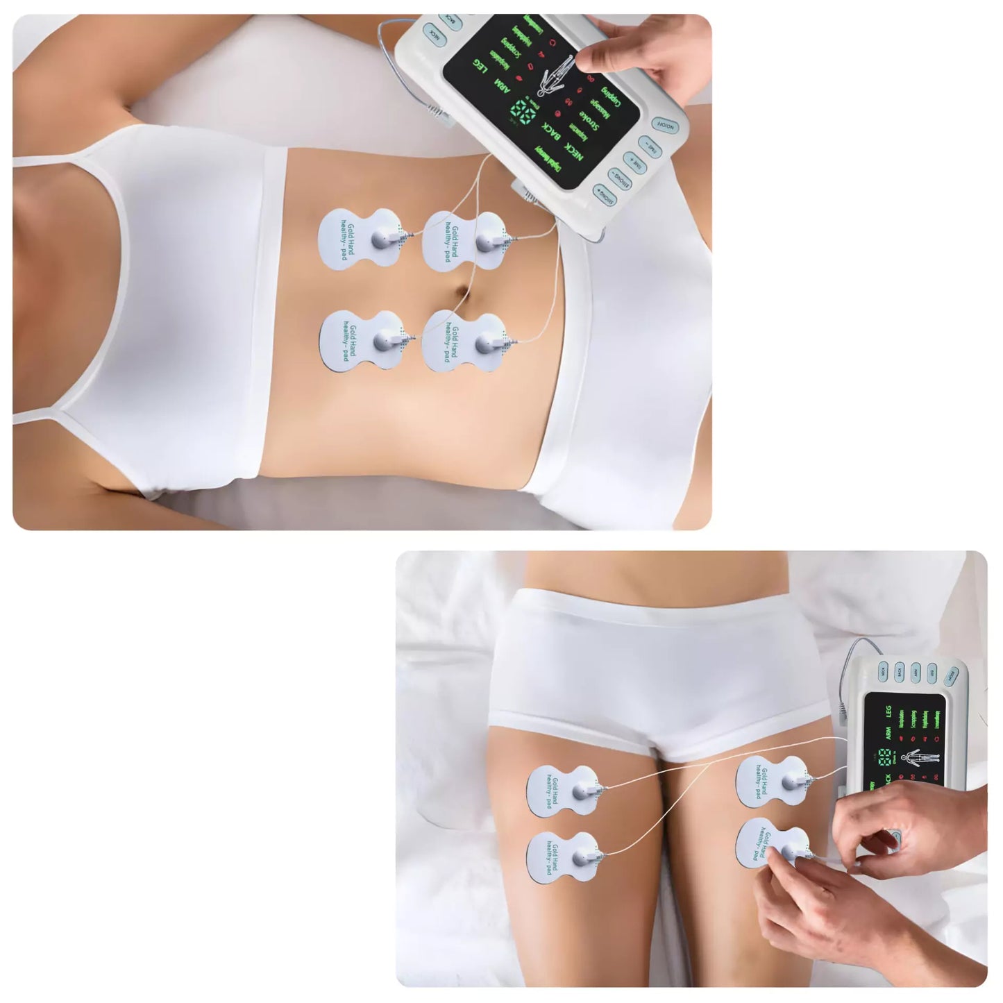 Aparelho Corrente Russa e Tens Eletroestimulador Muscular com Bateria + 20 Pads