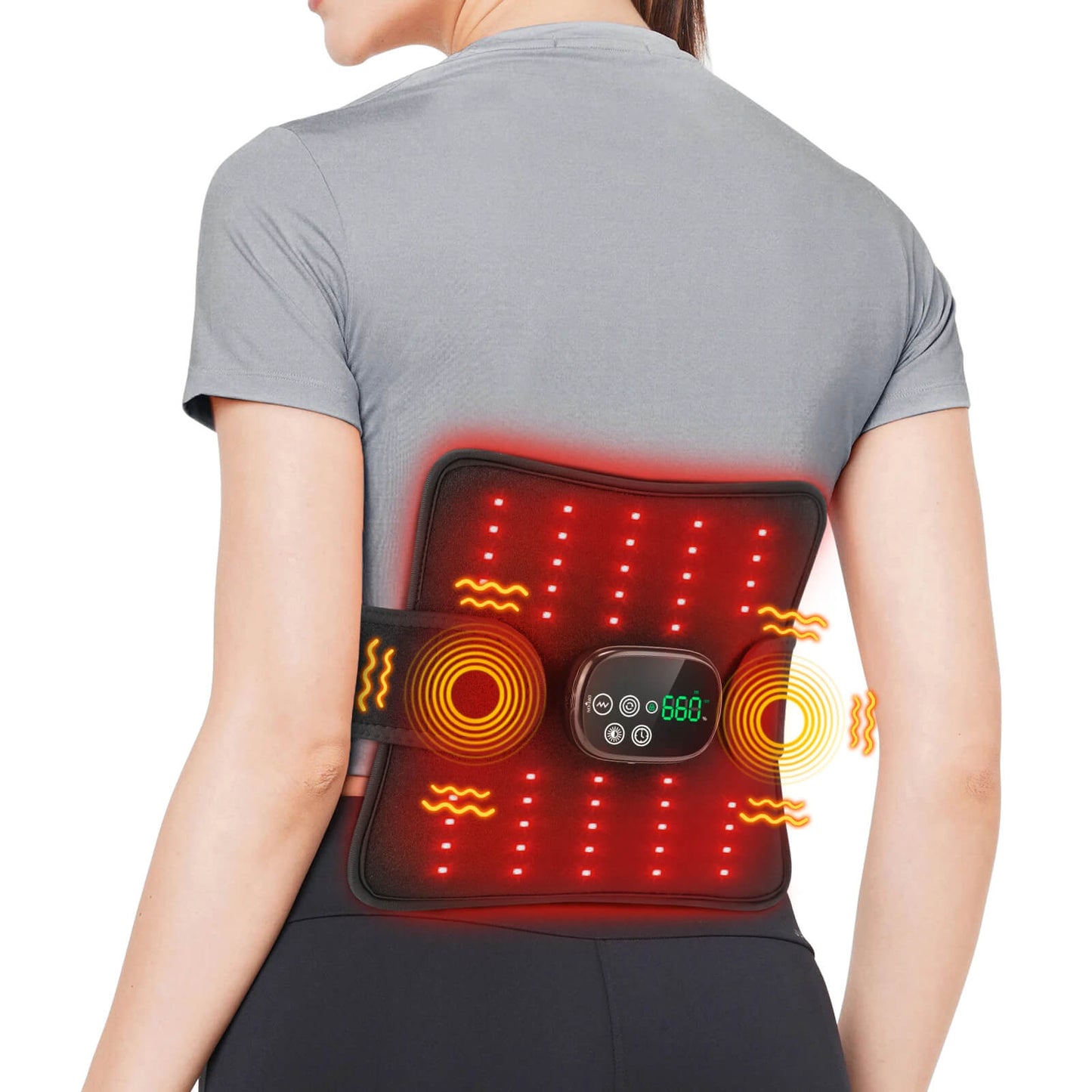 Cinta LED Terapia Infravermelho Corporal para Fisioterapia de Lombar, Joelhos e Articulações - Sem Fio