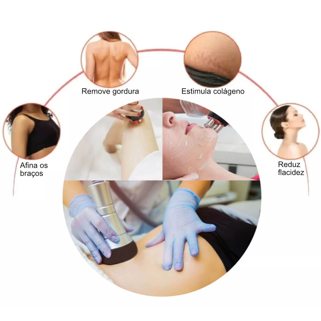 Aparelho Lipocavitação Ultrassom 40k e Radiofrequência LW101 Tela Touch Screen