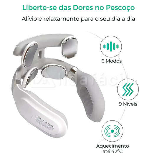 Massageador de Pescoço e Cervical TENS EMS para Alívio de Tensão Muscular