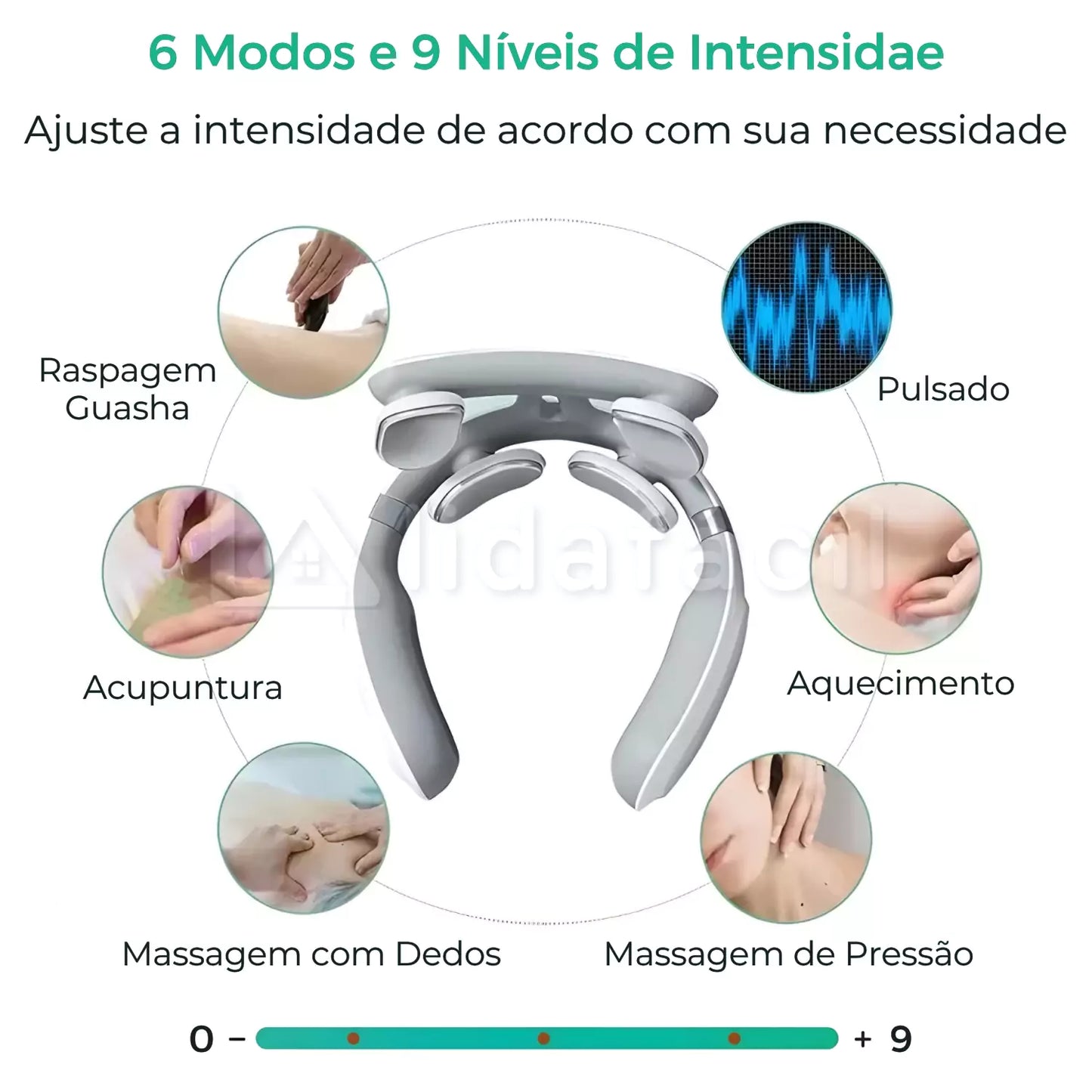 Massageador de Pescoço e Cervical TENS EMS para Alívio de Tensão Muscular