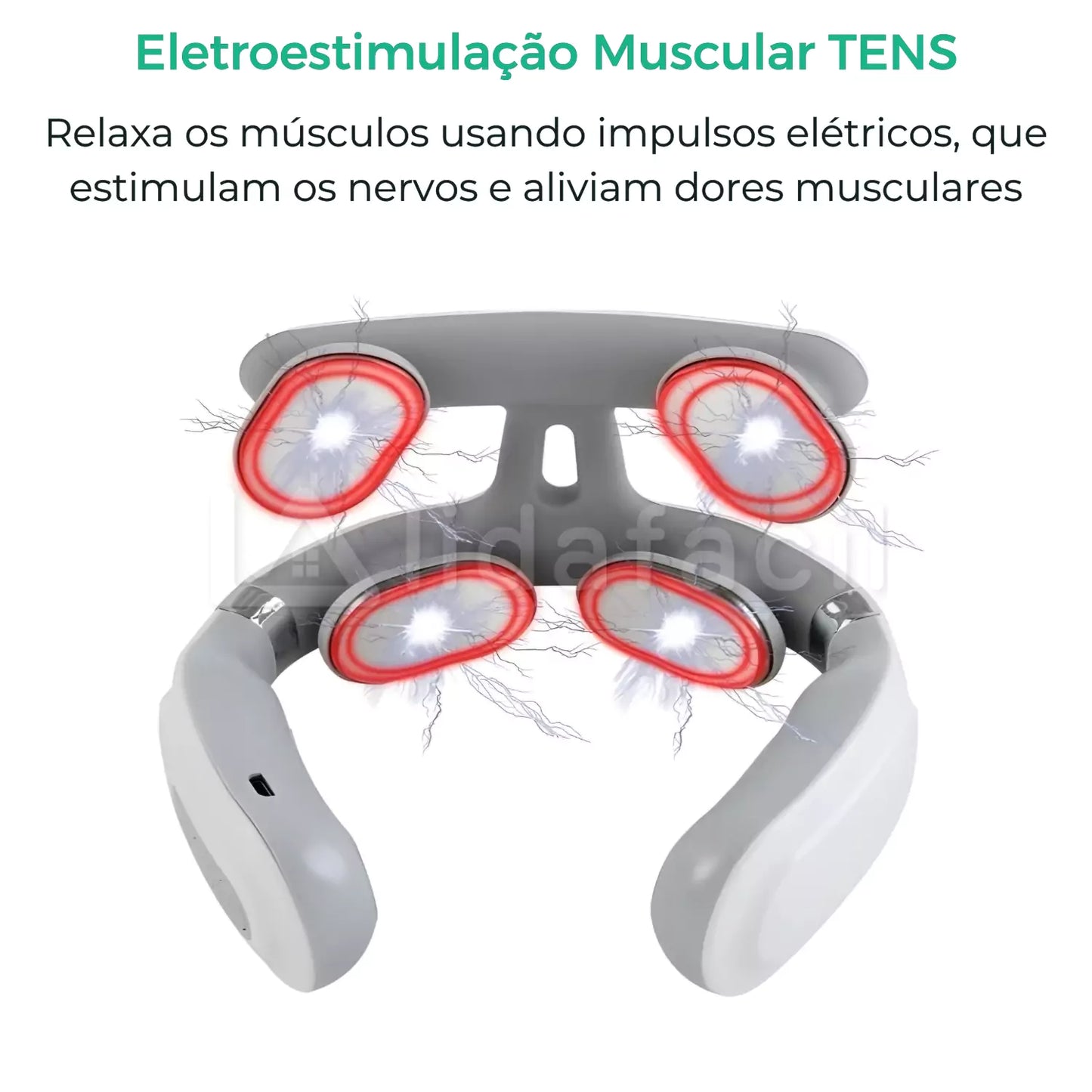 Massageador de Pescoço e Cervical TENS EMS para Alívio de Tensão Muscular