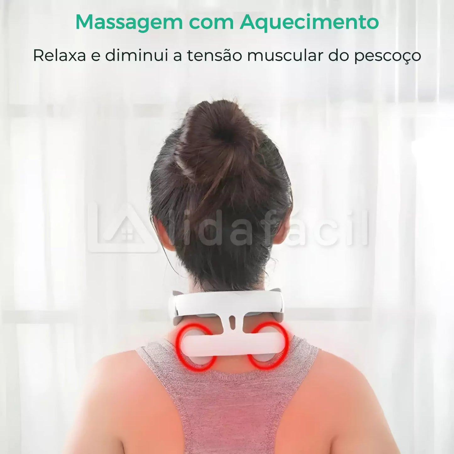 Massageador de Pescoço e Cervical TENS EMS para Alívio de Tensão Muscular