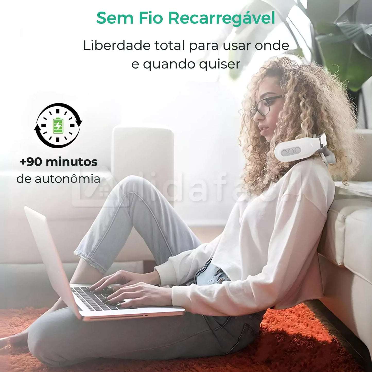 Massageador de Pescoço e Cervical TENS EMS para Alívio de Tensão Muscular