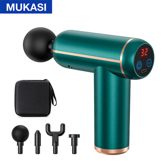 Pistola de Massagem Portátil Percussão Massageador Musaki + Acessórios e Bolsa