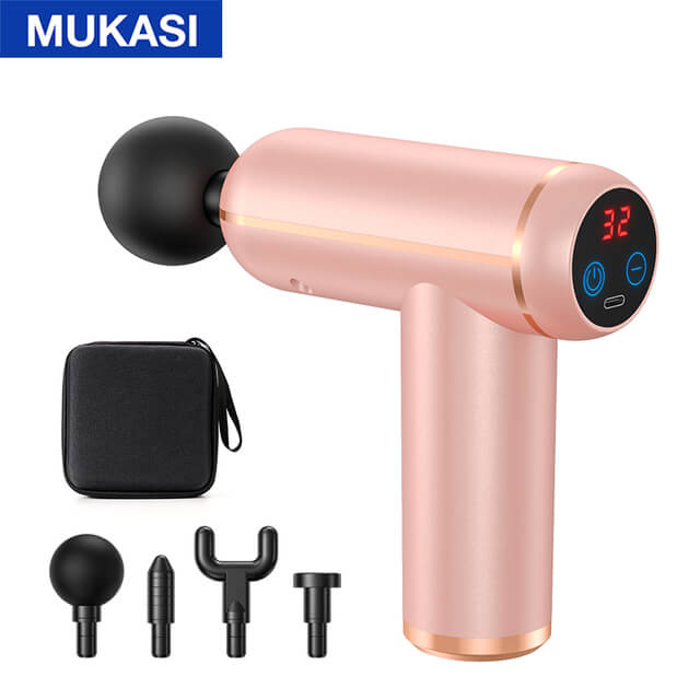 Pistola de Massagem Portátil Percussão Massageador Musaki + Acessórios e Bolsa