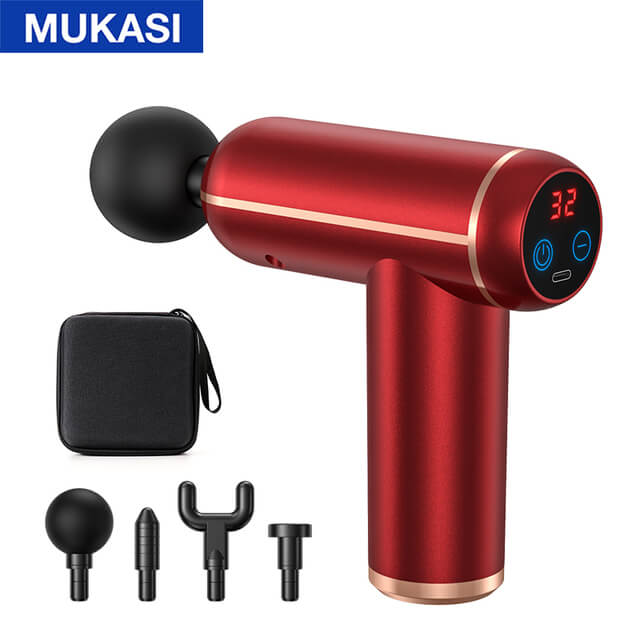 Pistola de Massagem Portátil Percussão Massageador Musaki + Acessórios e Bolsa