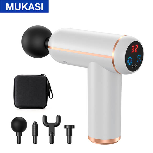 Pistola de Massagem Portátil Percussão Massageador Musaki + Acessórios e Bolsa