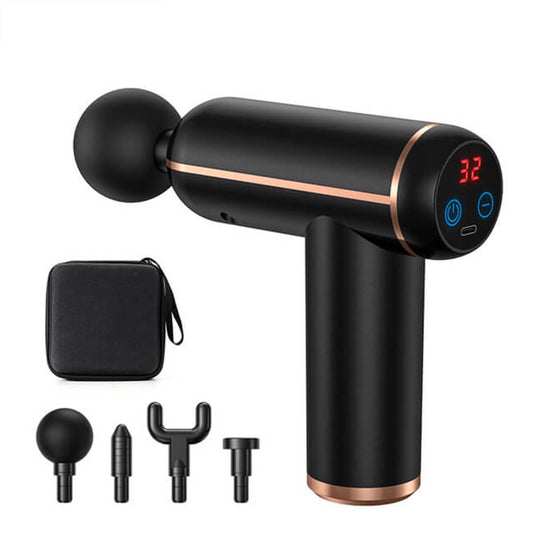 Pistola de Massagem Portátil Percussão Massageador Musaki + Acessórios e Bolsa