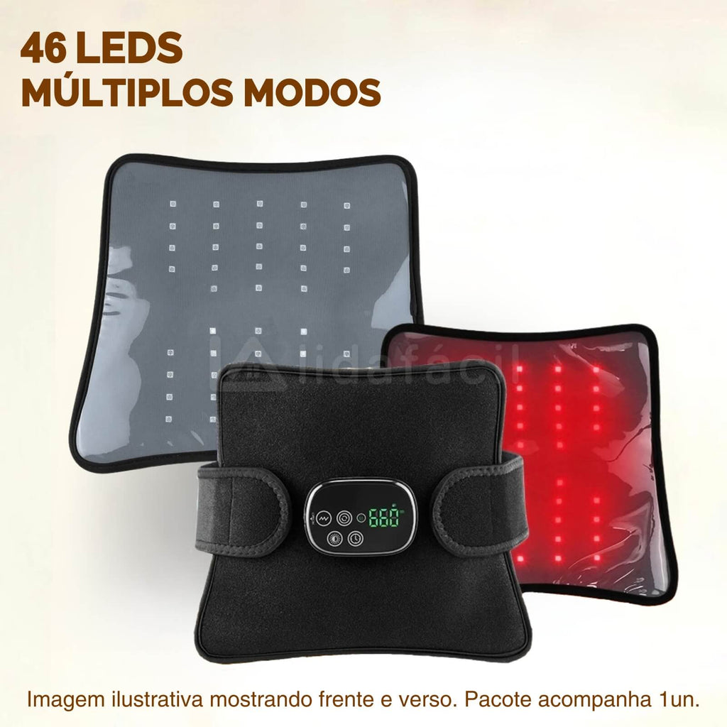 Cinta LED Terapia Infravermelho Corporal para Fisioterapia de Lombar, Joelhos e Articulações - Sem Fio
