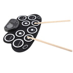 Bateria Eletrônica Portátil com Alto Falantes, Pedais e 9 Pads - Recarregável