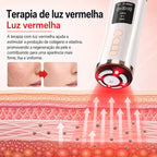 Massageador Facial HIFU e EMS com LED 3 Cores para Rejuvenescimento, Firmeza e Lifting Facial