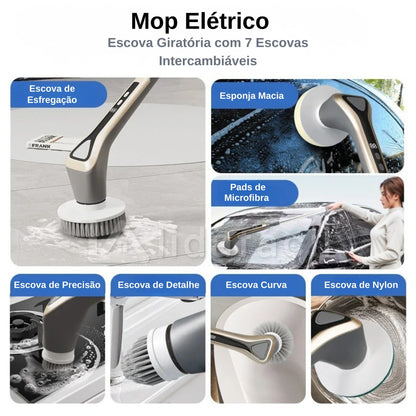Mop Elétrico Sem Fio com Escova Giratória 300 RPM LF-2026