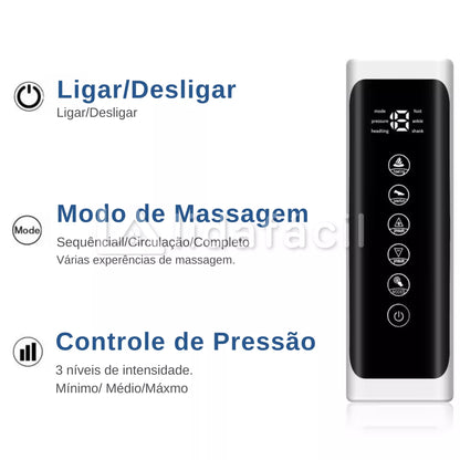 Bota de Compressão Pneumática Recovery - Com Aquecimento - Melhora da Circulação e Recuperação Muscular LF-2026