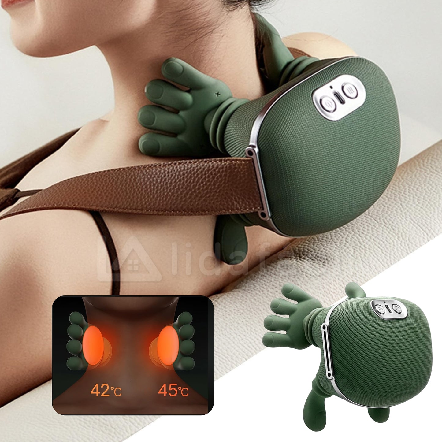 Massageador Portátil 4D para Pescoço e Costas - Simulador de Mãos Shiatsu