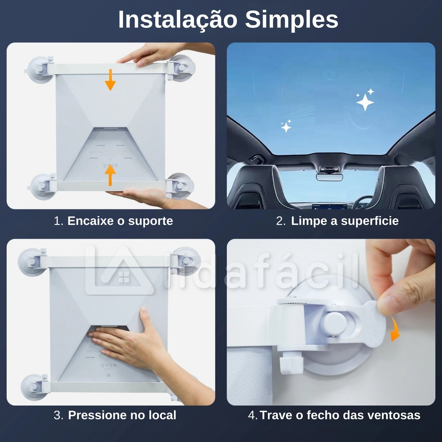 Suporte Starlink Mini 4 Ventosas Industriais e 2 Travessas - Maior Estabilidade