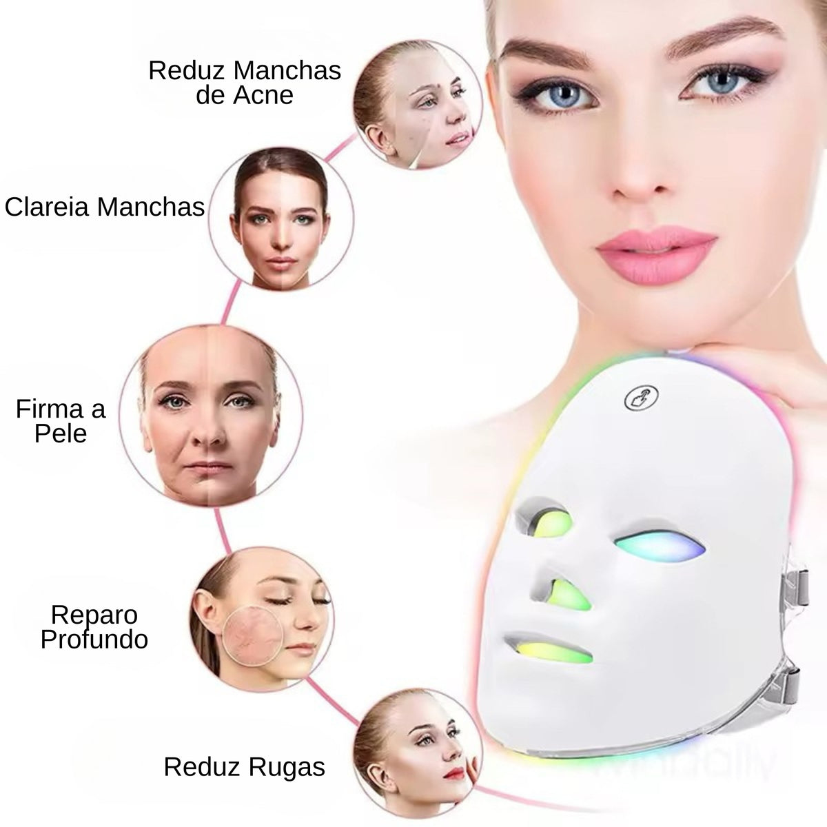 Mascara de LED Facial Rejuvenescimento