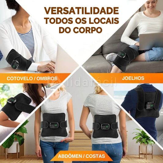 Cinta LED Terapia Infravermelho Corporal para Fisioterapia de Lombar, Joelhos e Articulações - Sem Fio