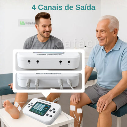Massageador Corrente Russa e Tens EMS - 4 Canais de Saída - Sem Fio LF-2026