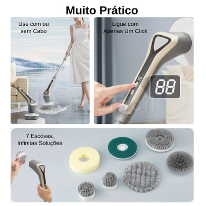 Mop Elétrico Sem Fio com Escova Giratória 300 RPM LF-2026