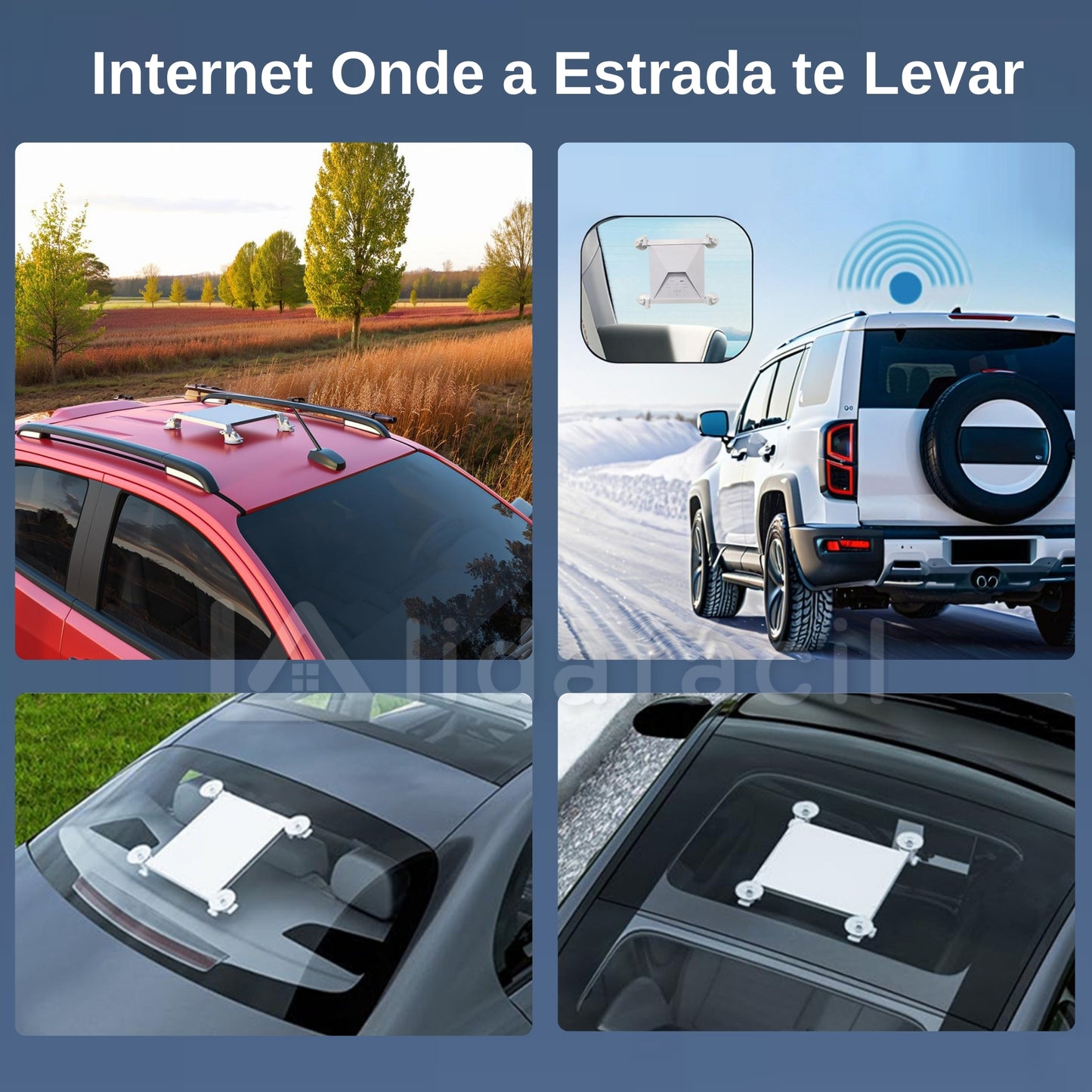 Suporte Starlink Mini 4 Ventosas Industriais e 2 Travessas - Maior Estabilidade