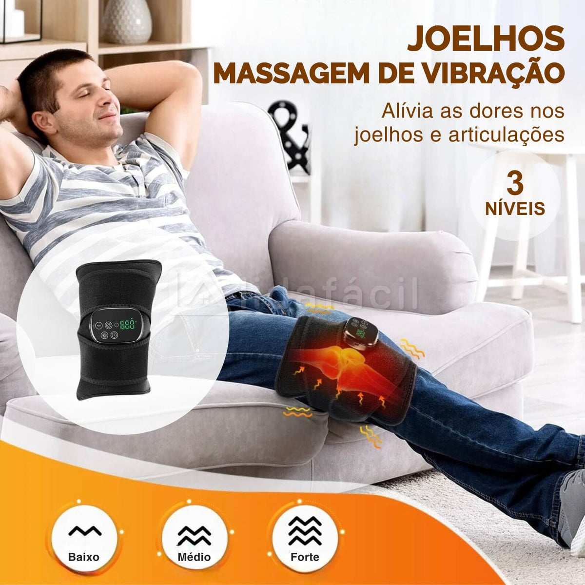 Cinta LED Terapia Infravermelho Corporal para Fisioterapia de Lombar, Joelhos e Articulações - Sem Fio