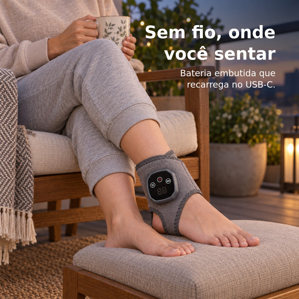Massageador de Tornozelo e Pé com Aquecimento e Vibração, Sem Fio