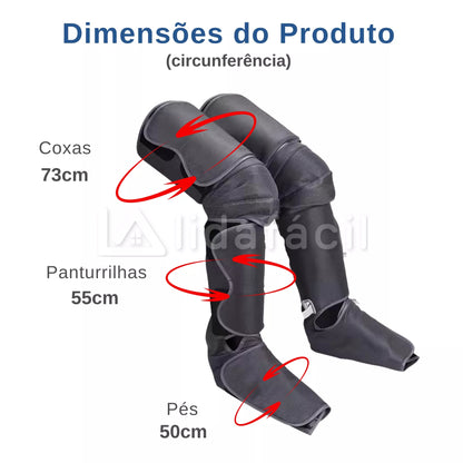 Bota de Compressão Pneumática Recovery - Com Aquecimento - Melhora da Circulação e Recuperação Muscular LF-2026