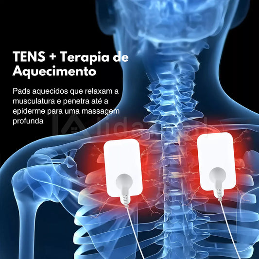 Tens Eletroestimulador Muscular com Aquecimento Aparelho de Eletroestimulação