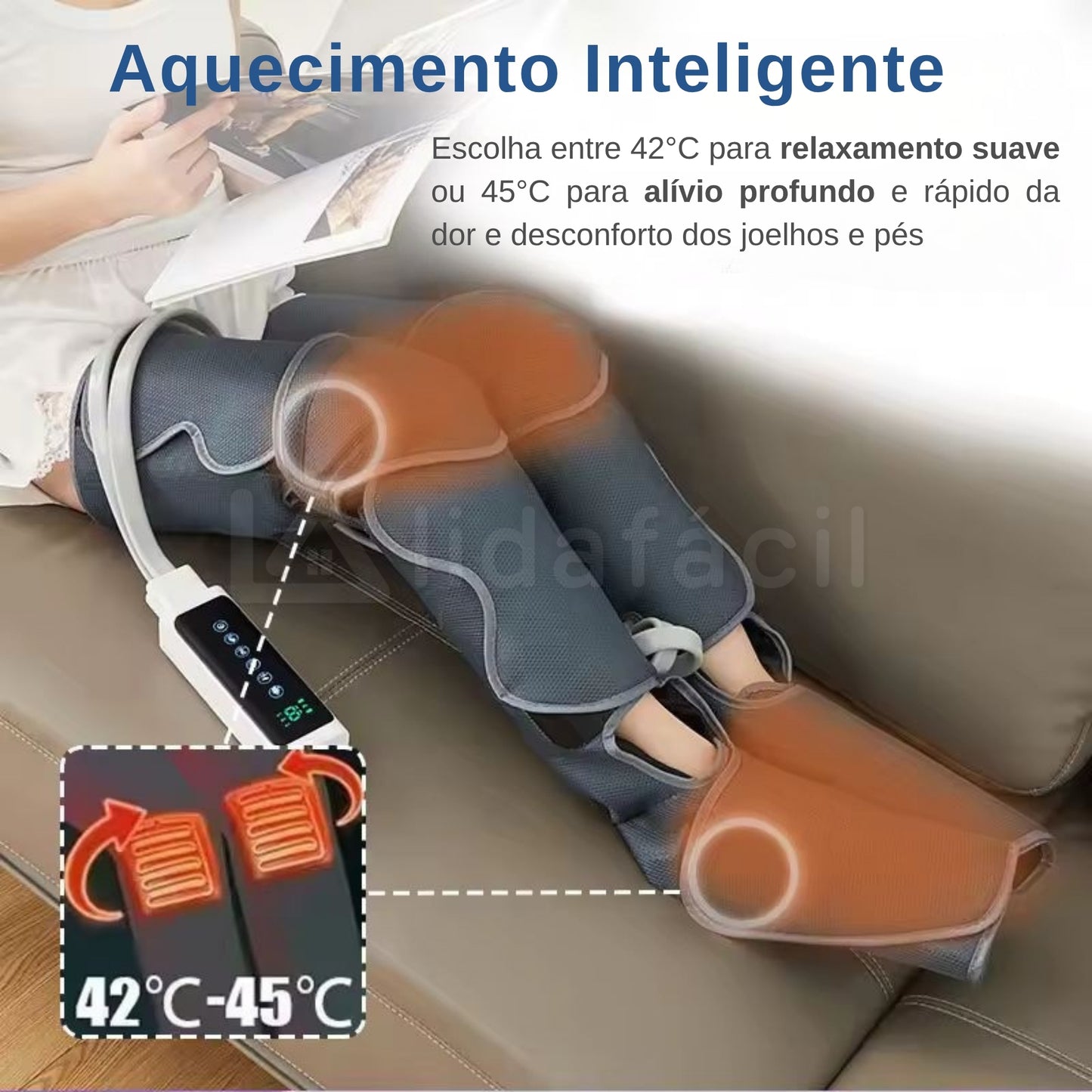 Bota de Compressão Pneumática Recovery - Com Aquecimento - Melhora da Circulação e Recuperação Muscular LF-2026