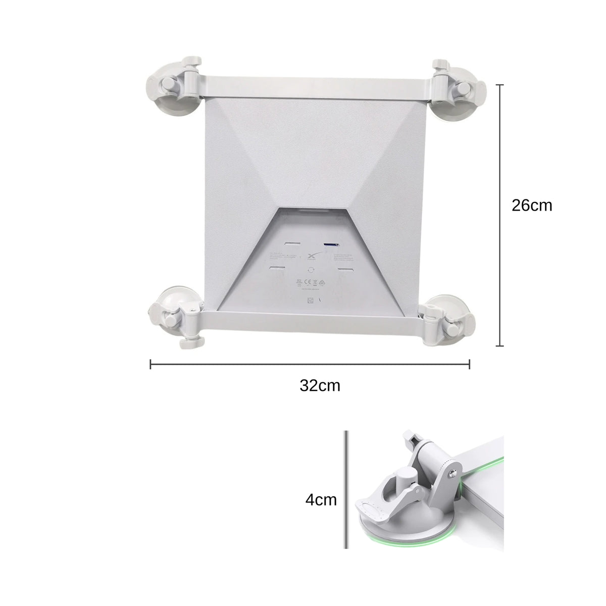 Suporte Starlink Mini 4 Ventosas Industriais e 2 Travessas - Maior Estabilidade