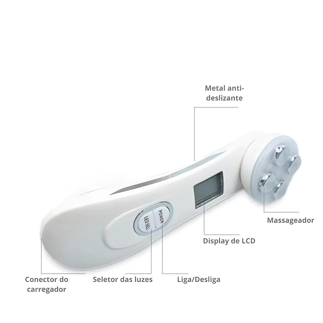 Aparelho Skin Care EMS, Radiofrequência Facial e LED - Cuidado Facial - 5 em 1
