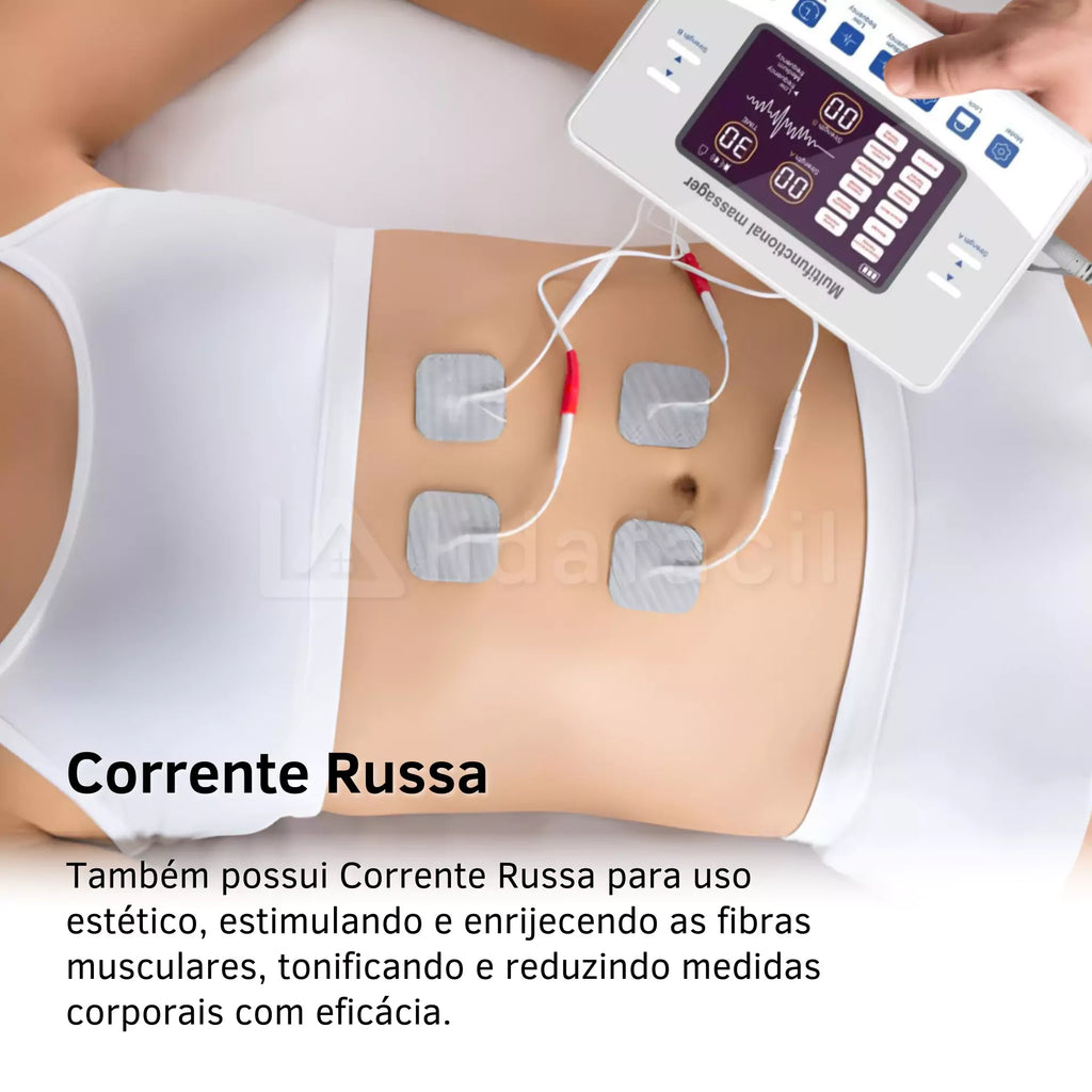 Aparelho Corrente Russa Tens Eletroestimulador Muscular Portátil LF-2024