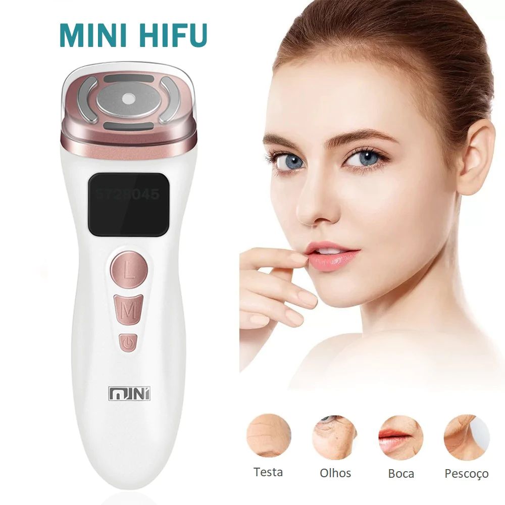 Aparelho Mini Hifu 2 Ultrassom Facial, Radiofrequência e EMS