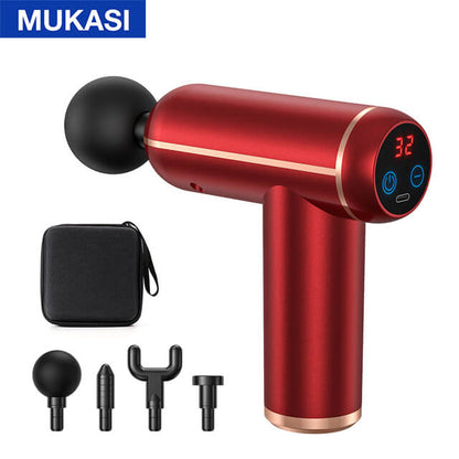Pistola de Massagem Portátil Percussão Massageador Musaki + Acessórios e Bolsa